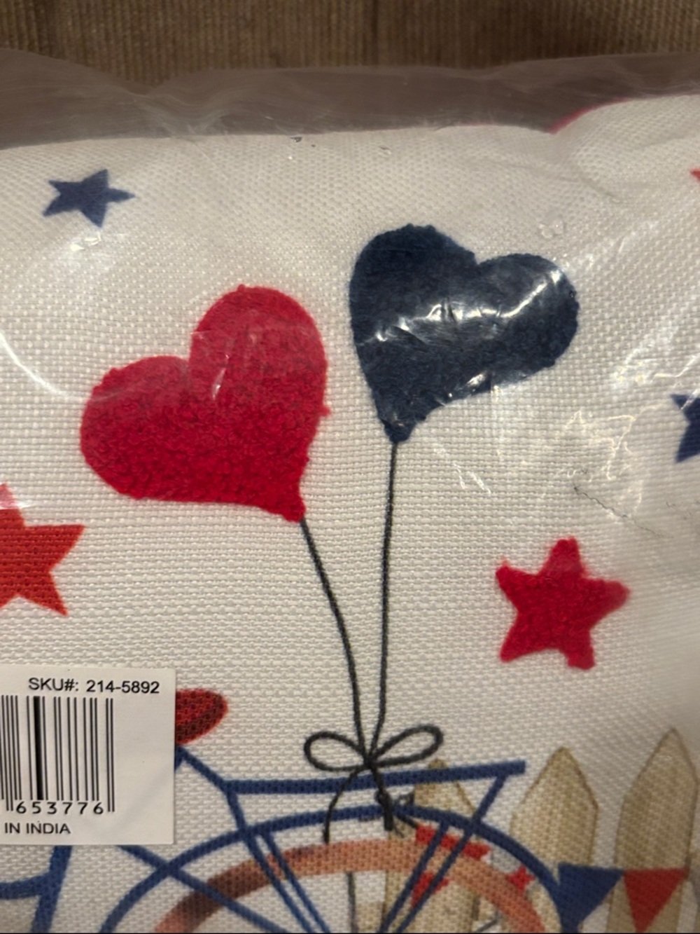 Americana Bicycle Accent Pillow - Picture 5 of 7